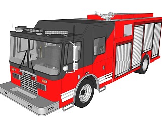 超精细汽车模型 消防车custom cab_SU2015